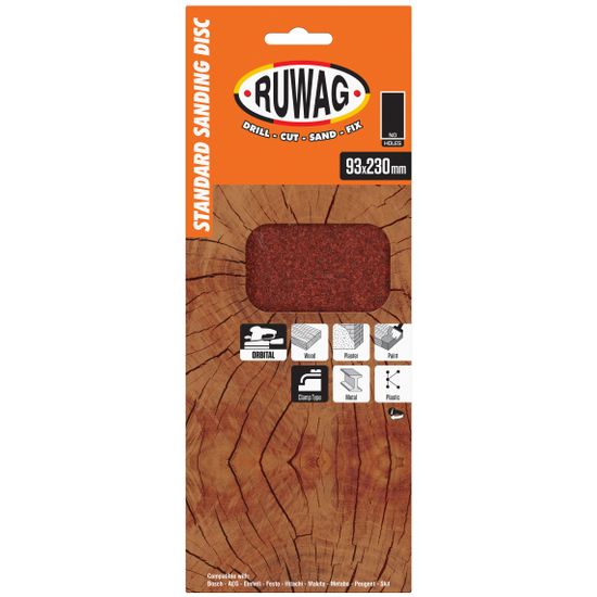RUWAG 93x230 P120 Orbital Clamped 5 Pack /pk