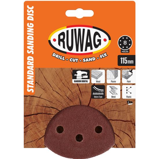 RUWAG 115 P80 Random Orbital 5 Pack /pk