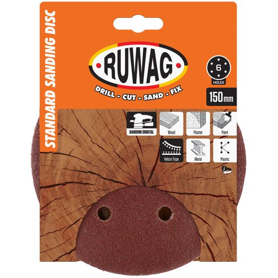 RUWAG 150 P80 Random Orbital 5 Pack /pk