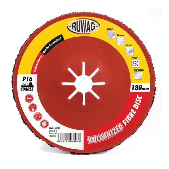 RUWAG P16 180mm Vulcanized Fibre Disc /ea