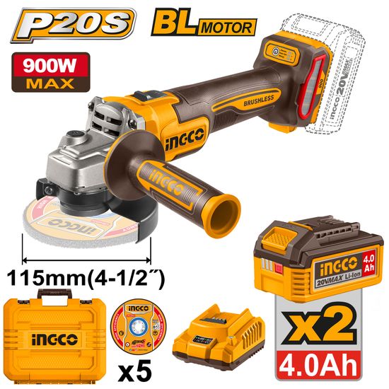 20v Ps+ C/l Grinder 115mm B/l Kit