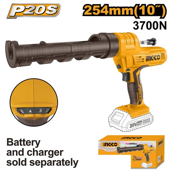 INGCO 20v Ps+ C/l Caulking Gun