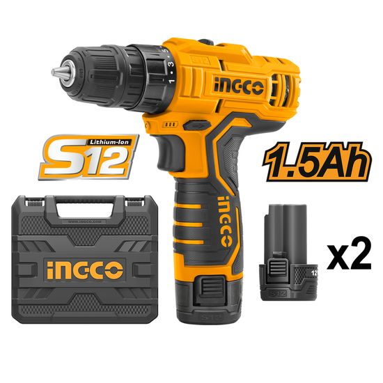 INGCO 12v Ps+ C/l Drill 20nm Kit 2batteries