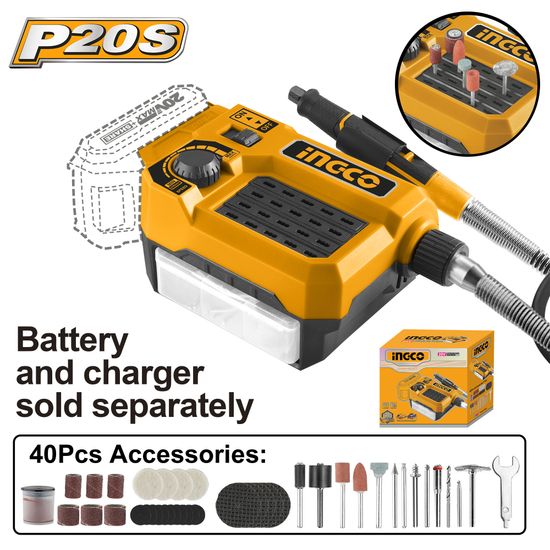 INGCO 20v Ps+ C/l Mini Grinder
