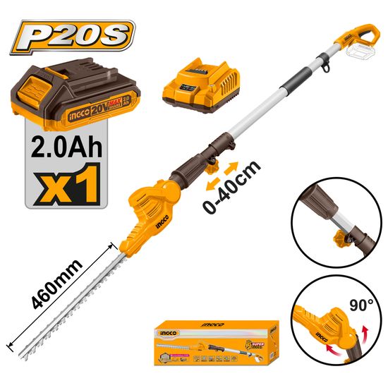 INGCO 20v Ps+ Pole Hedge Trimmer Kit