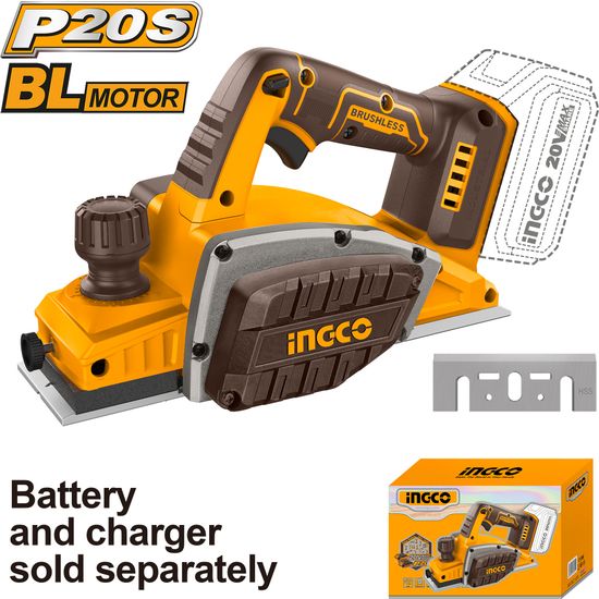 INGCO 20v Ps+ C/l Planer 82x2mm No B/c Box