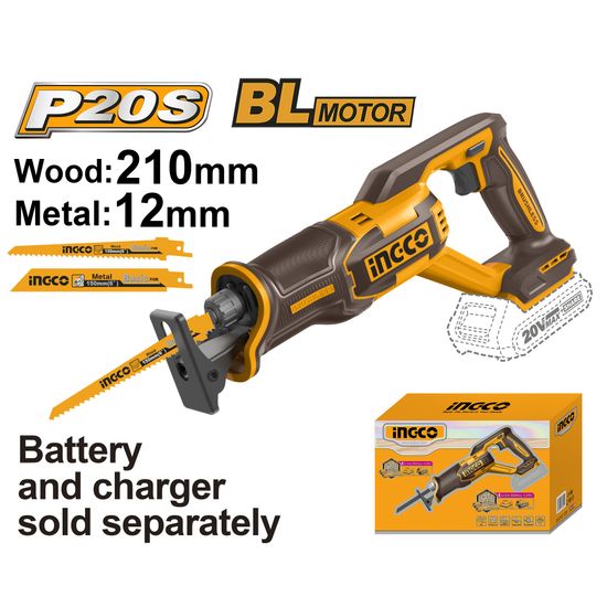 20v Ps+ C/l Recip Saw 2 Blades No B/c