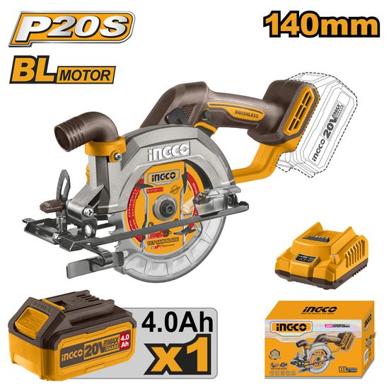 INGCO 20v Ps+ C/l Circular Saw 140mm Kit
