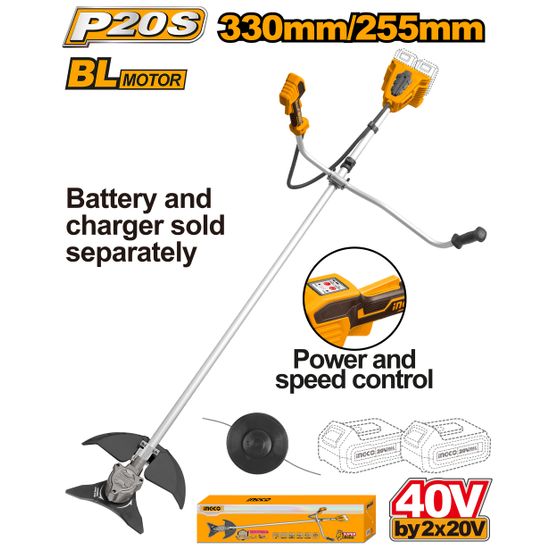 INGCO 20v Ps+ C/l 40v Brush Cutter & Trimmer