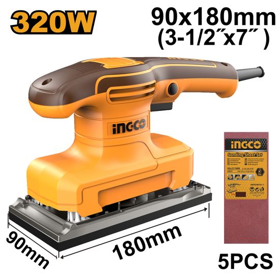 Sander Finishing 320w 90x180mm Incl 5pcs Paper
