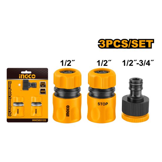 INGCO Garden Hose Adpt Set 1/2 3pc