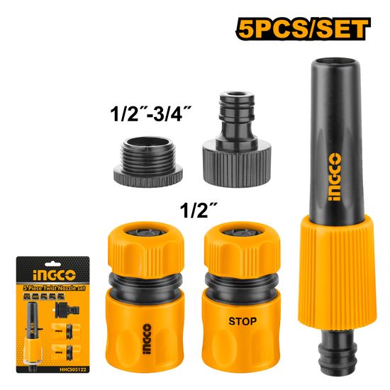 INGCO Garden Hose Adpt Set 1/2 5pc