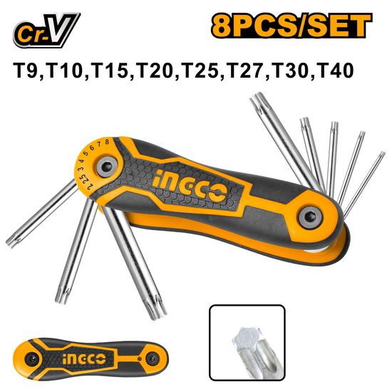 INGCO A/key 8pc Torx Knife T9-t40