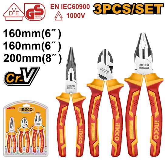 INGCO Plier Set Vde 1000v 3pc