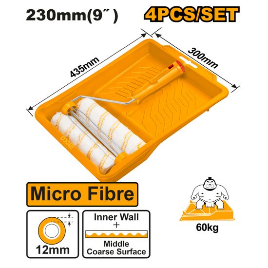 INGCO P/roll Set 4in1 Iw 230mm 12mm