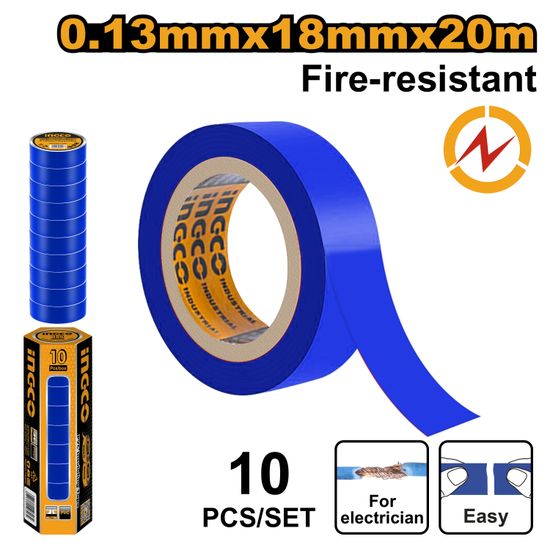 INGCO Tape Insul 20mx18x0.13mm Blu P/10