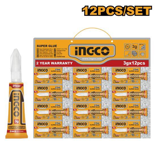 INGCO Super Glue 3g Card 12pc