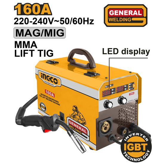 INGCO Inverter 160a Mag/mig 80v + Accessories