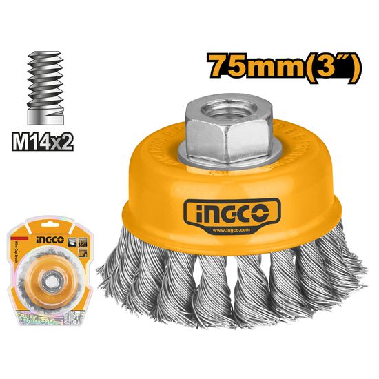 INGCO Brush W/cup Twis+nt 75 M14x2