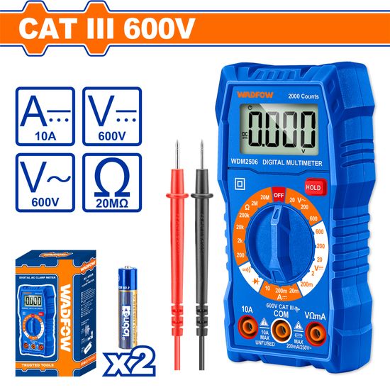 Multimeter Digital 600v 2000 Counts + Bat