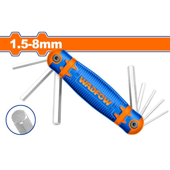 WADFOW A/key Hex Knife Set Cr-v 1.5mm-8mm 8pcs