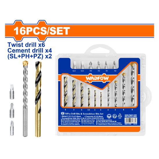 WADFOW D/bit & S/driver Acc Set 16pcs