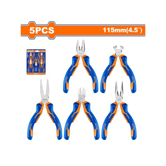 WADFOW Plier Set Mini 2 Colour 115mm 5pcs