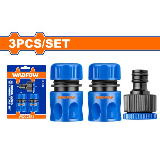 WADFOW Hose Connector Set Plastic 1/2 3/4 3pcs