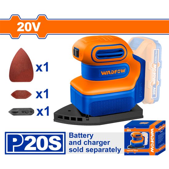 WADFOW 20v Ps+ C/l Palm Sander Incl Ass