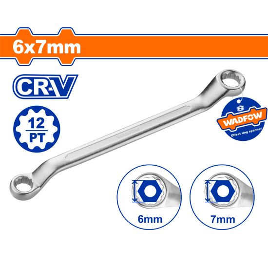 Spanner Offset Ring Cr-v 6x7mm
