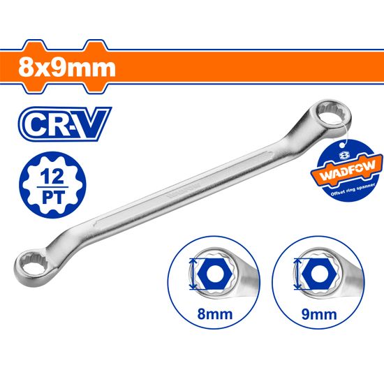 Spanner Offset Ring Cr-v 8x9mm