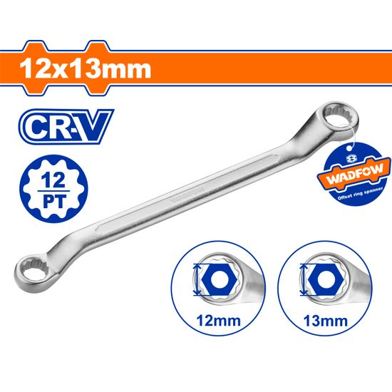 Spanner Offset Ring Cr-v 12x13mm