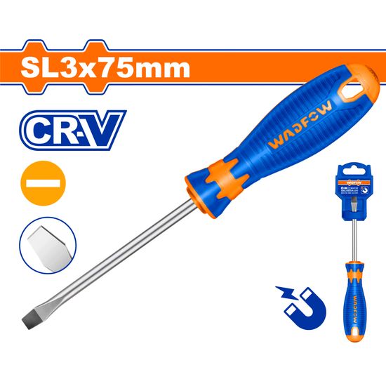 WADFOW Screw Driver Slot Mag Bt Cr-v 3x75mm