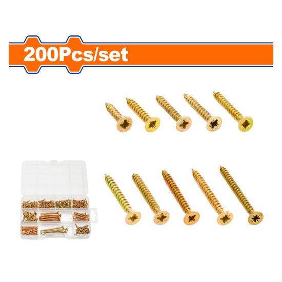 WADFOW Screw Chipboard Acc Set 3-5mm 200pcs