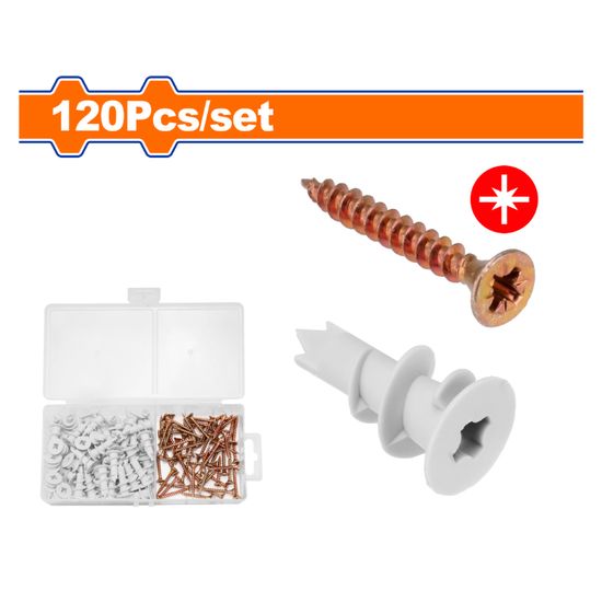 WADFOW Screw Chipboard & Anchor Set 15x28mm 120pcs