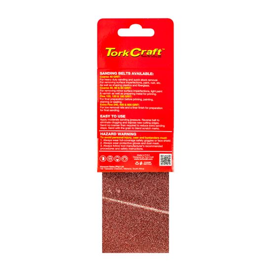 TORK CRAFT Sanding Belt 64 X 406mm 80grit 2/pack