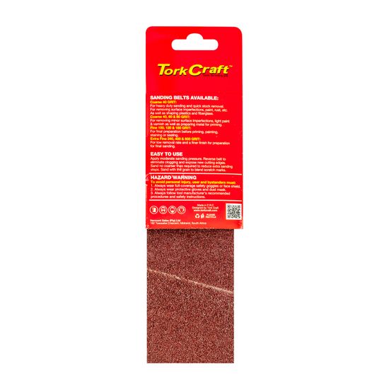 TORK CRAFT Sanding Belt 64 X 406mm 100grit 2/pack