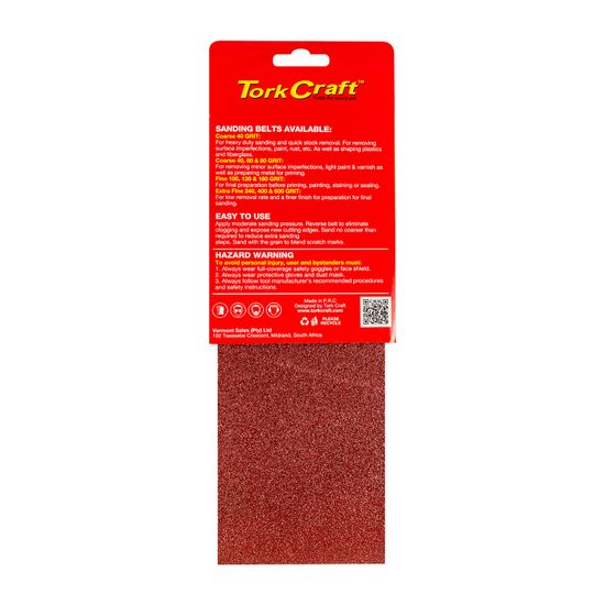 TORK CRAFT Sanding Belt 100 X 560mm 80grit 2/pack
