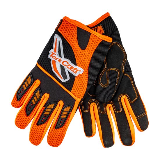 TORK CRAFT Limited Edit. Small Racing Glove Orange Syn. Leather