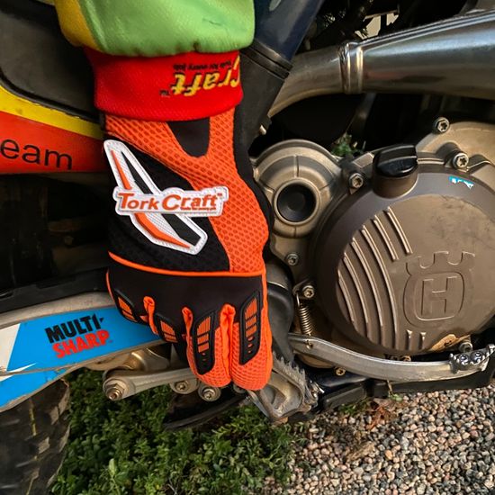 TORK CRAFT Limited Edit. Small Racing Glove Orange Syn. Leather
