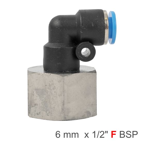 AIRCRAFT Pu Hose Fitting Elbow 6mm-1/2 F