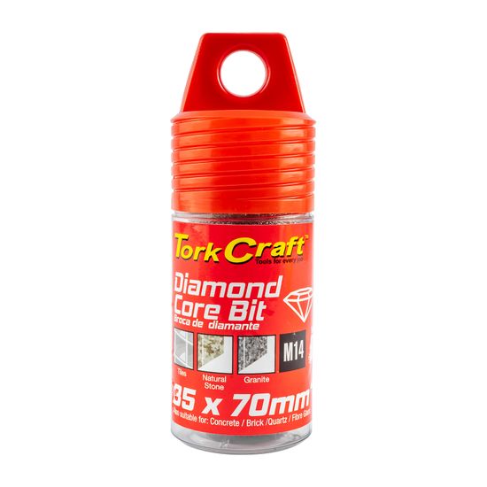 Diamond Core Bit 35mm X 50mm M14 X 70mm Vacuum Brazed