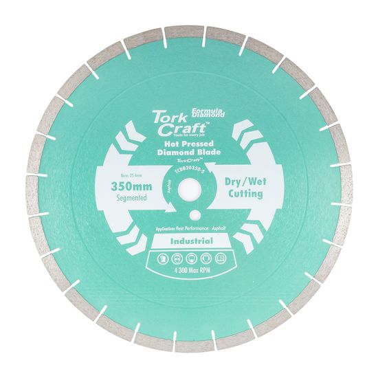 TORK CRAFT Diamond Blade 350x25.4mm Asphalt Hot Pressed Segmented Tar