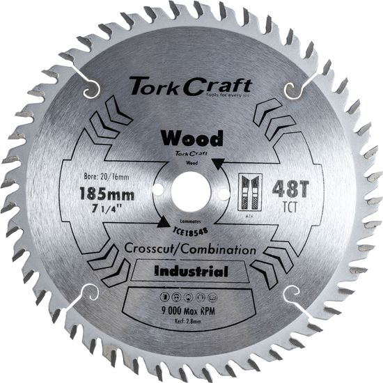 TORK CRAFT Blade Tct Euro Tip 185 X 48t 20/16mm Profesional