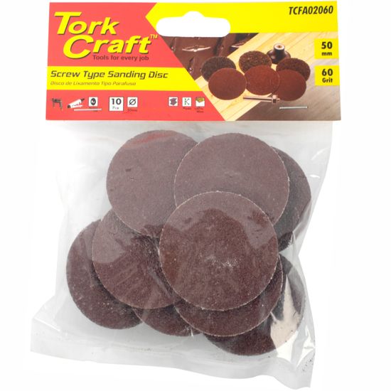 TORK CRAFT Sand Disc Screw Type 50mm 60g 10pc For Surface Conditioning Kit
