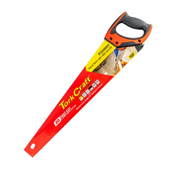 TORK CRAFT Hand Saw 550mm 7tpi 0.9mm Temp. Blade Abs Handle