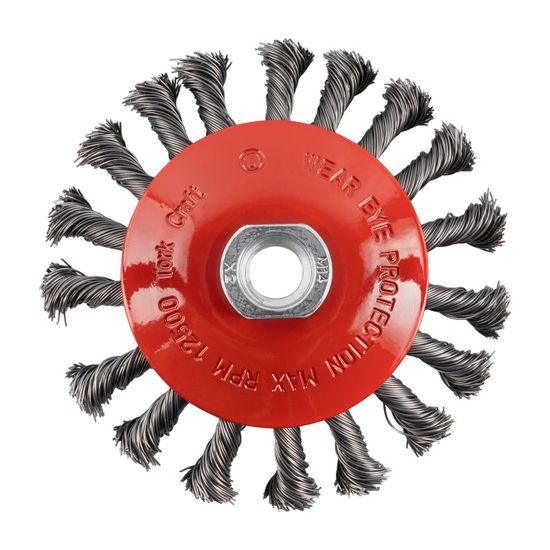 TORK CRAFT Wire Cup Brush Twisted Bevel Plain 115mmxm14 Bulk