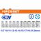 WADFOW Socket Hex Set Cr-v 1/2 10pcs