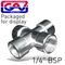 GAV 4 Way Connector 1/4'ffff Packaged