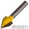 V-groove 1/2' X 5/8' 60 Degree 1/4' Shank